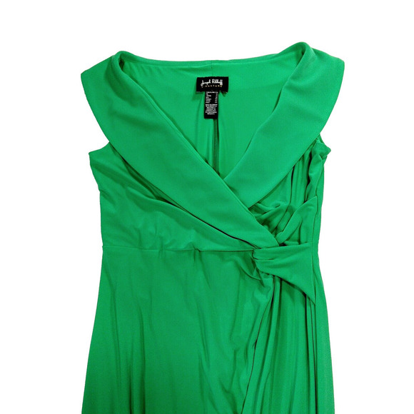 Joseph Ribkoff Signature Maxi Dress Size 10 Spring Green Jersey Faux Wrap 2024 - Picture 4 of 11
